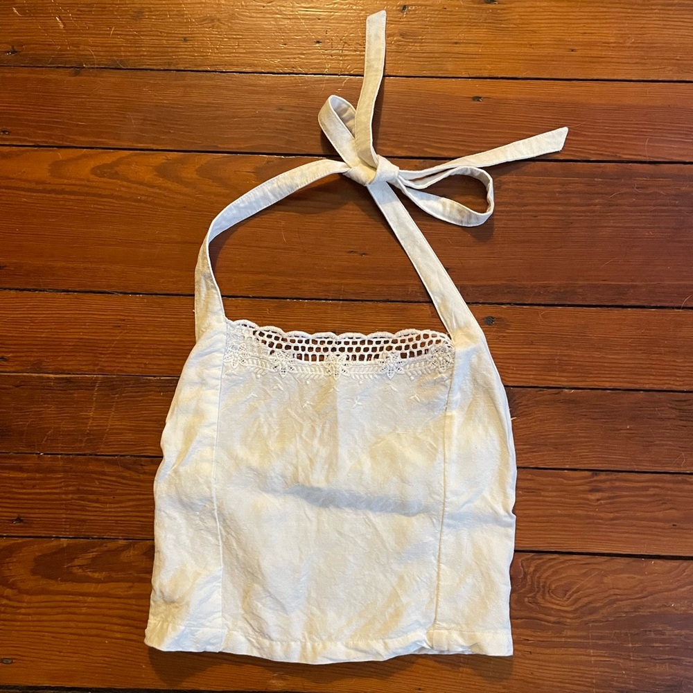 Rouje Suzie Linen Blend Halter Top size 36